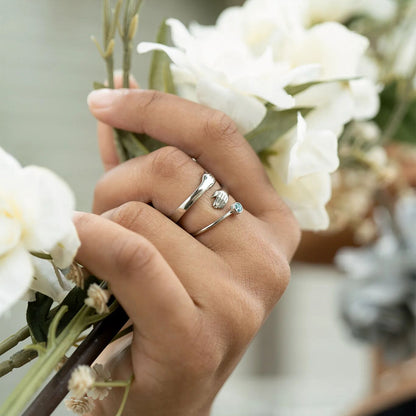 Stainless Steel Birthstone Stacking Ring Size 3