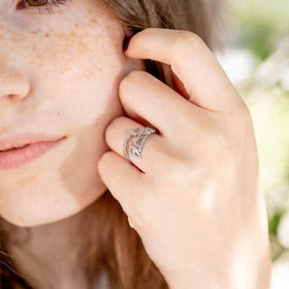 18K Gold PVD Stainless Steel Adjustable "Blessed" Ring