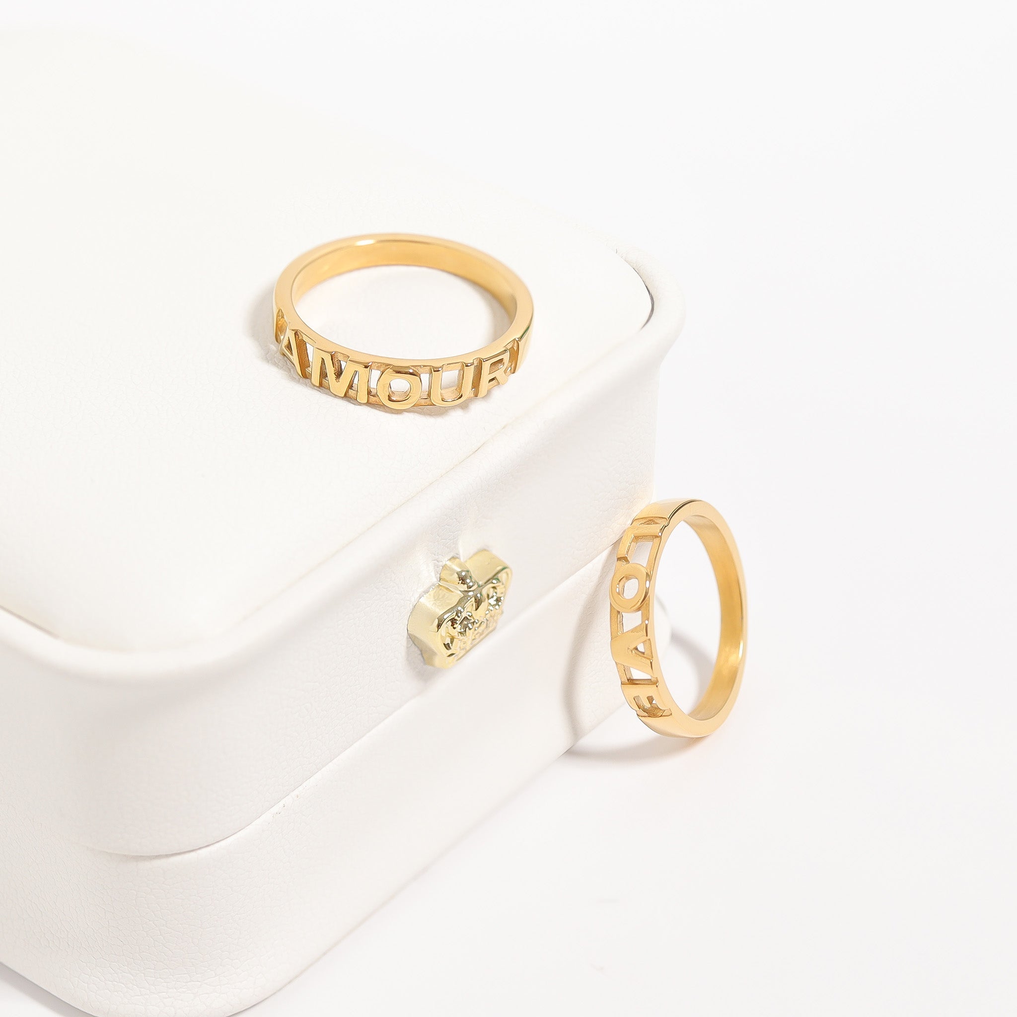 18K Gold PVD Stainless Steel Amour Stacking Ring