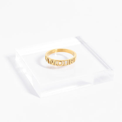 18K Gold PVD Stainless Steel Amour Stacking Ring