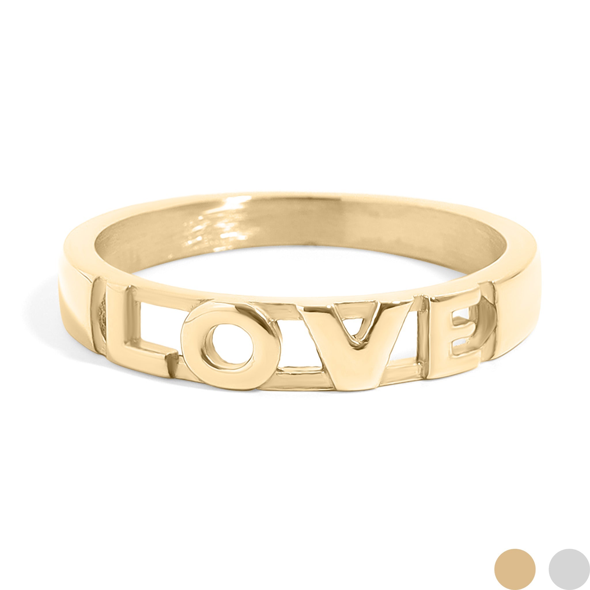 18K Gold PVD Stainless Steel Love Stacking Ring