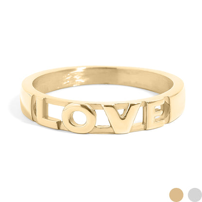 18K Gold PVD Stainless Steel Love Stacking Ring
