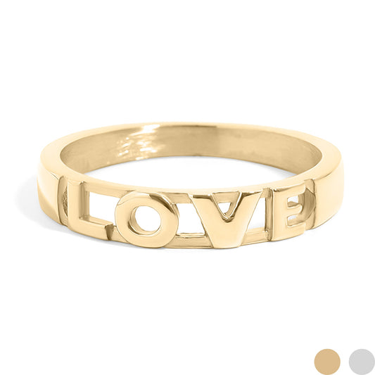 18K Gold PVD Stainless Steel Love Stacking Ring