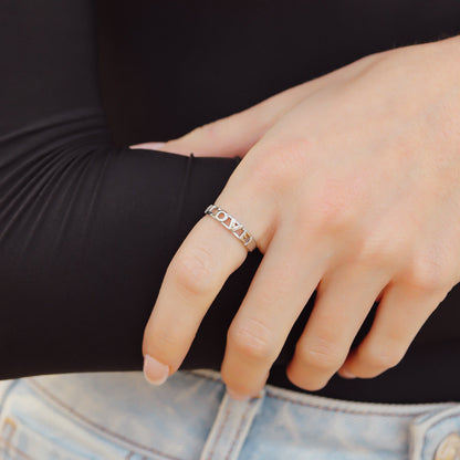 18K Gold PVD Stainless Steel Love Stacking Ring
