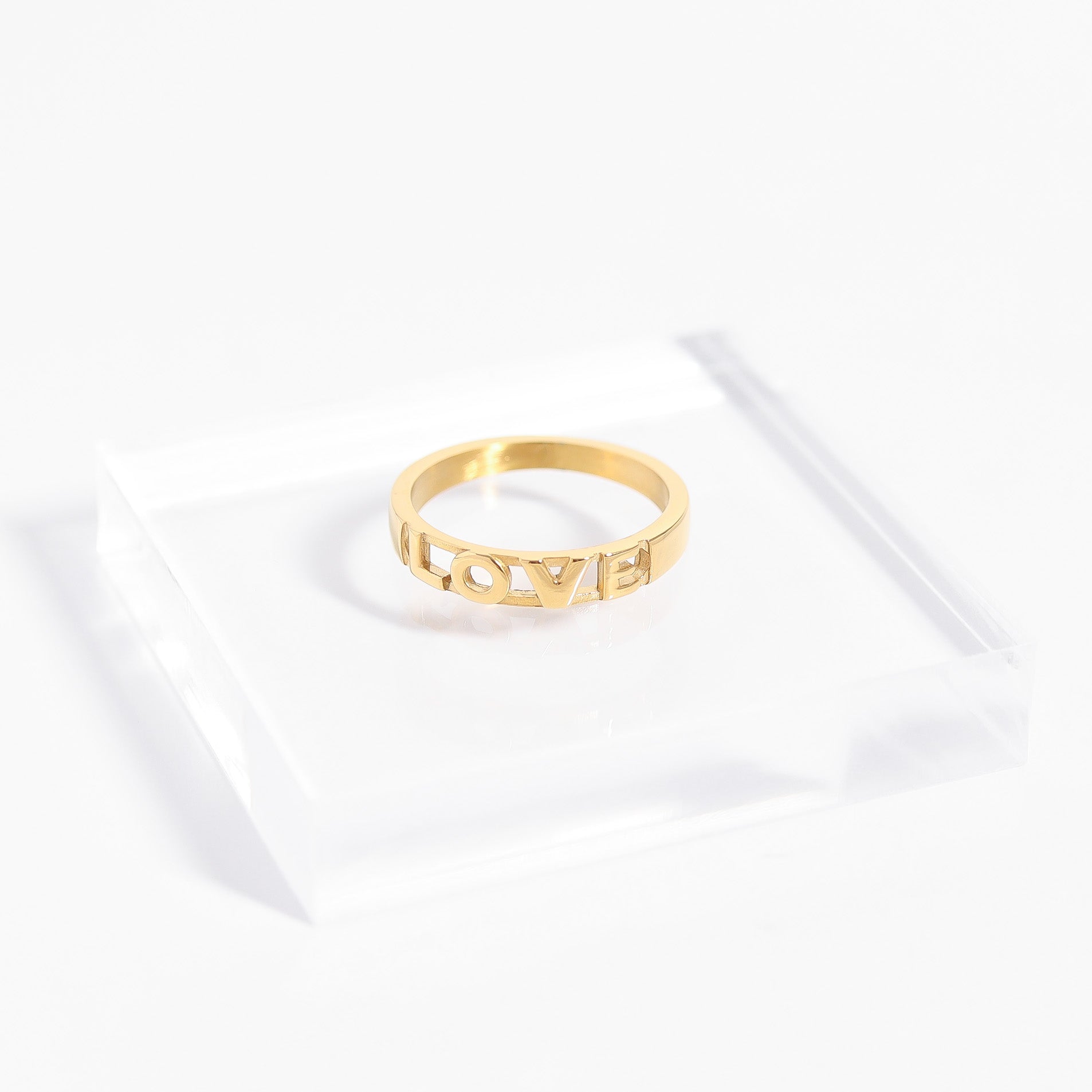 18K Gold PVD Stainless Steel Love Stacking Ring