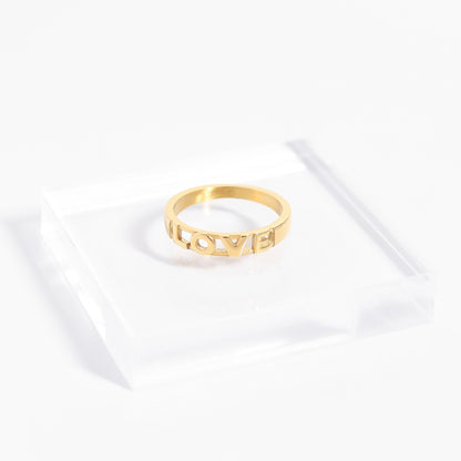 18K Gold PVD Stainless Steel Love Stacking Ring