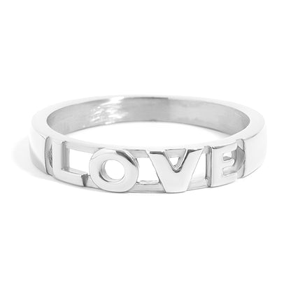 18K Gold PVD Stainless Steel Love Stacking Ring