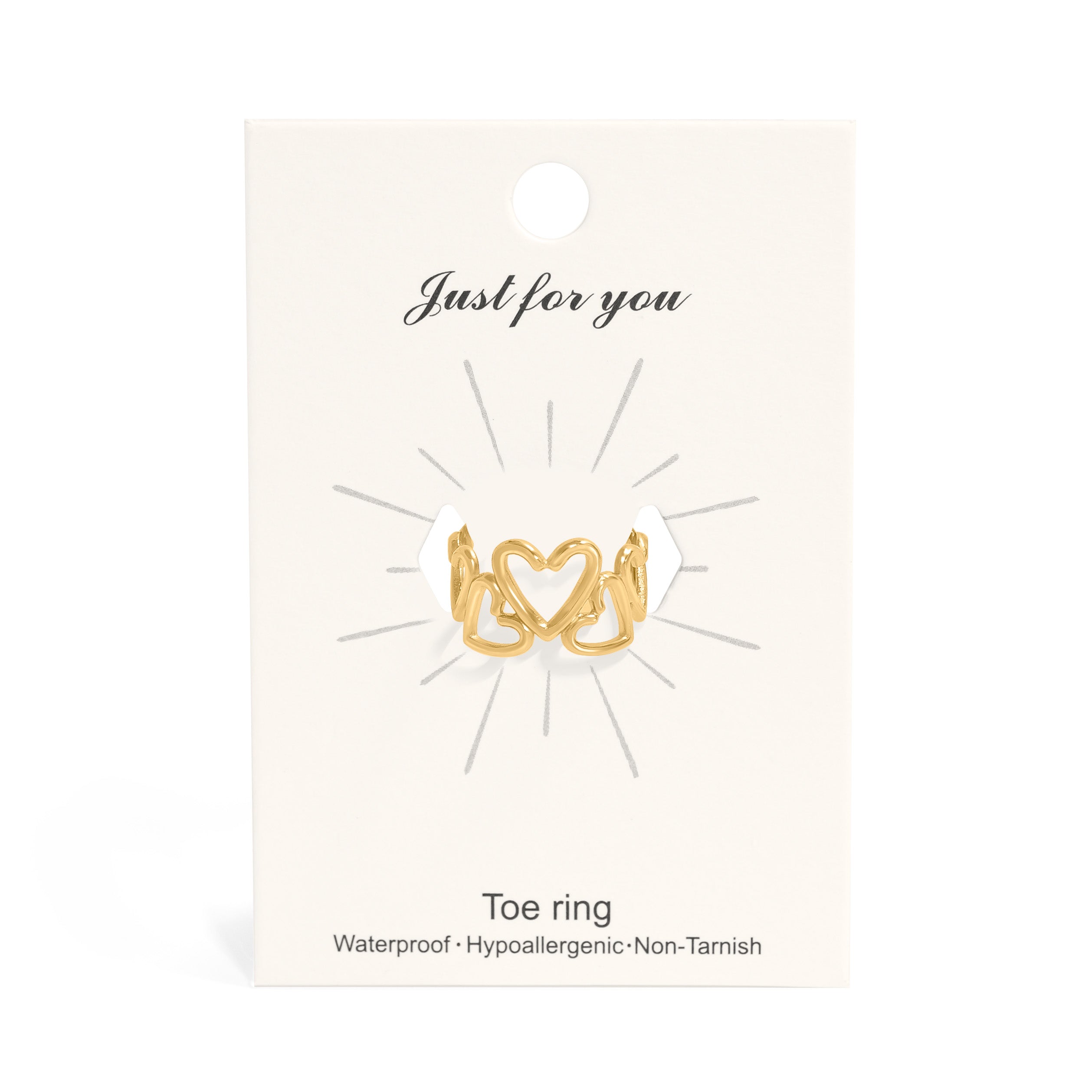 18K Gold PVD Stainless Steel Heart Toe Ring