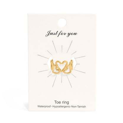 18K Gold PVD Stainless Steel Heart Toe Ring