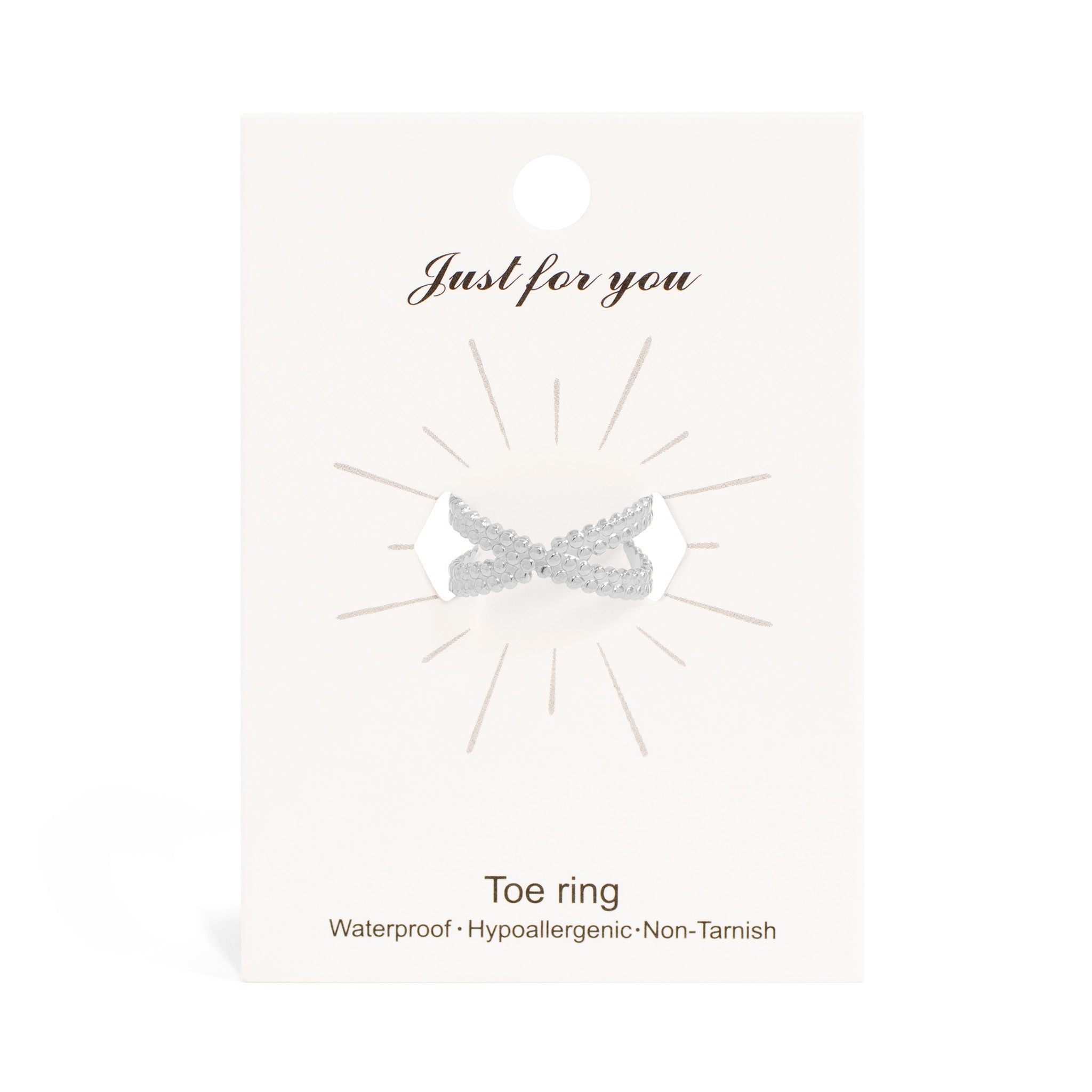18K Gold PVD Stainless Steel Cross Over Toe Ring