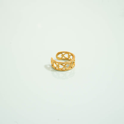 18K Gold PVD Stainless Steel Horizontal Heart Toe Ring