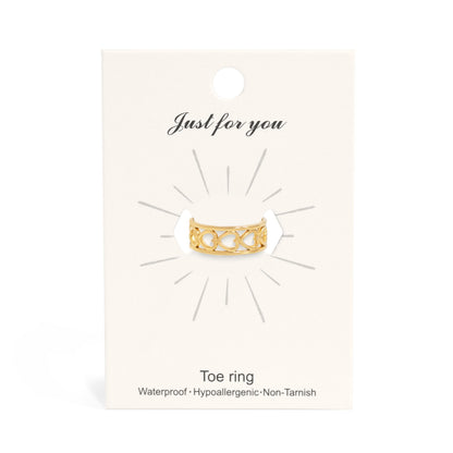 18K Gold PVD Stainless Steel Horizontal Heart Toe Ring