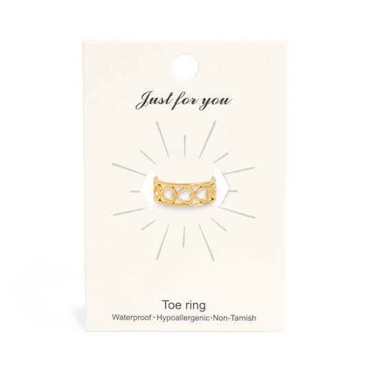 18K Gold PVD Stainless Steel Horizontal Heart Toe Ring
