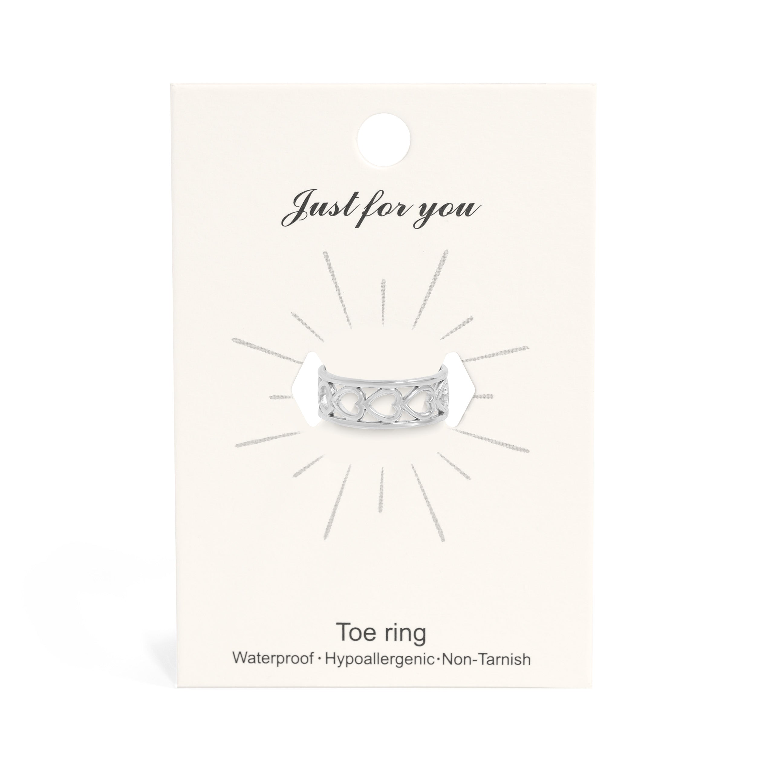 18K Gold PVD Stainless Steel Horizontal Heart Toe Ring