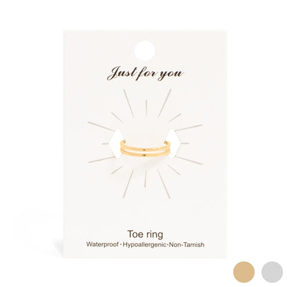 18K Gold PVD Stainless Steel Double Toe Ring