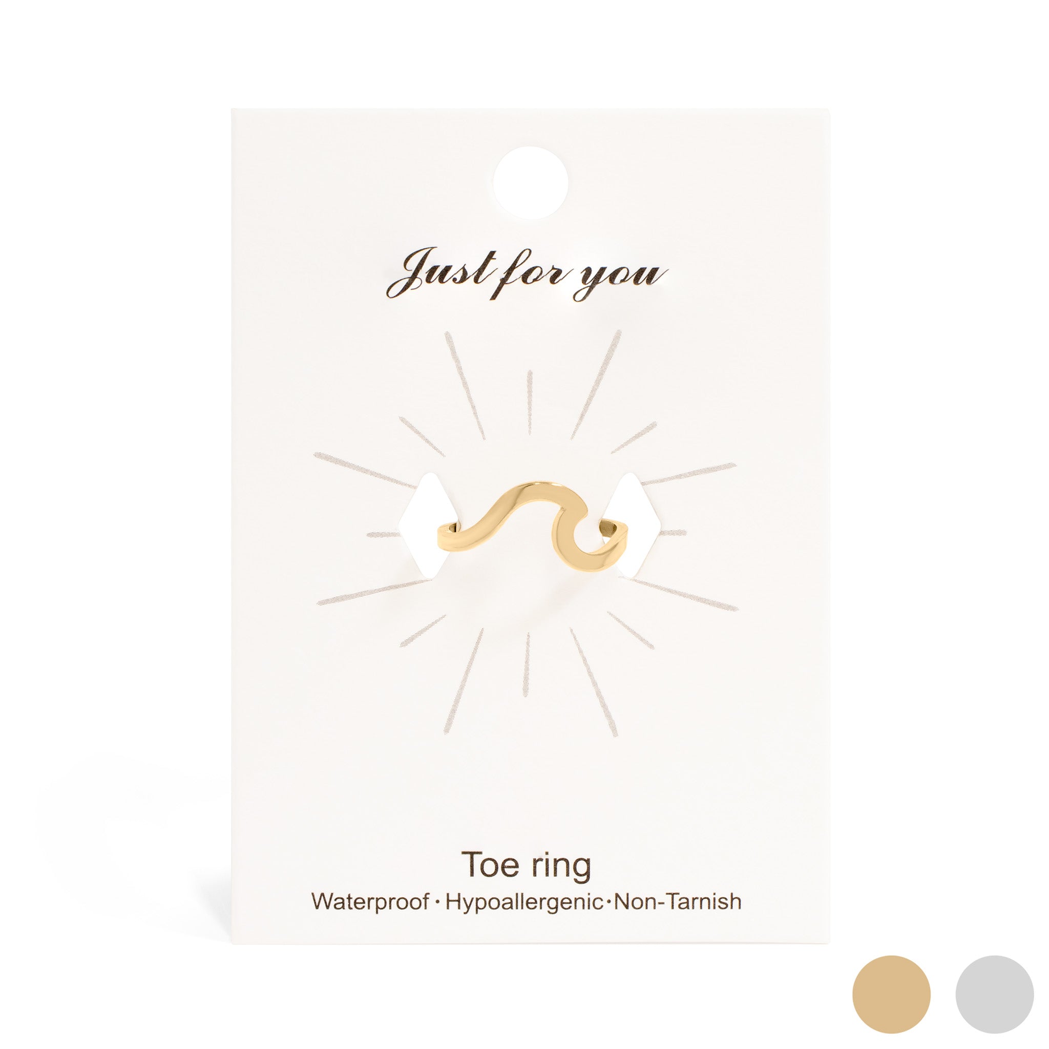 18K Gold PVD Stainless Steel Wave Toe Ring