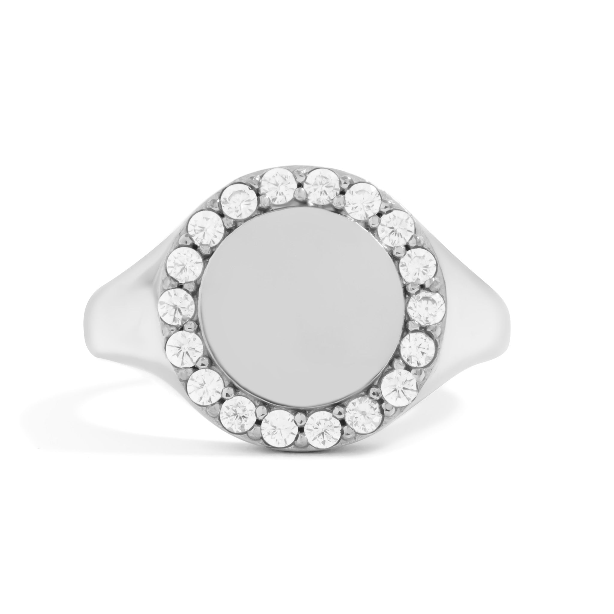 18K Gold PVD Stainless Steel Signet Ring With Stones