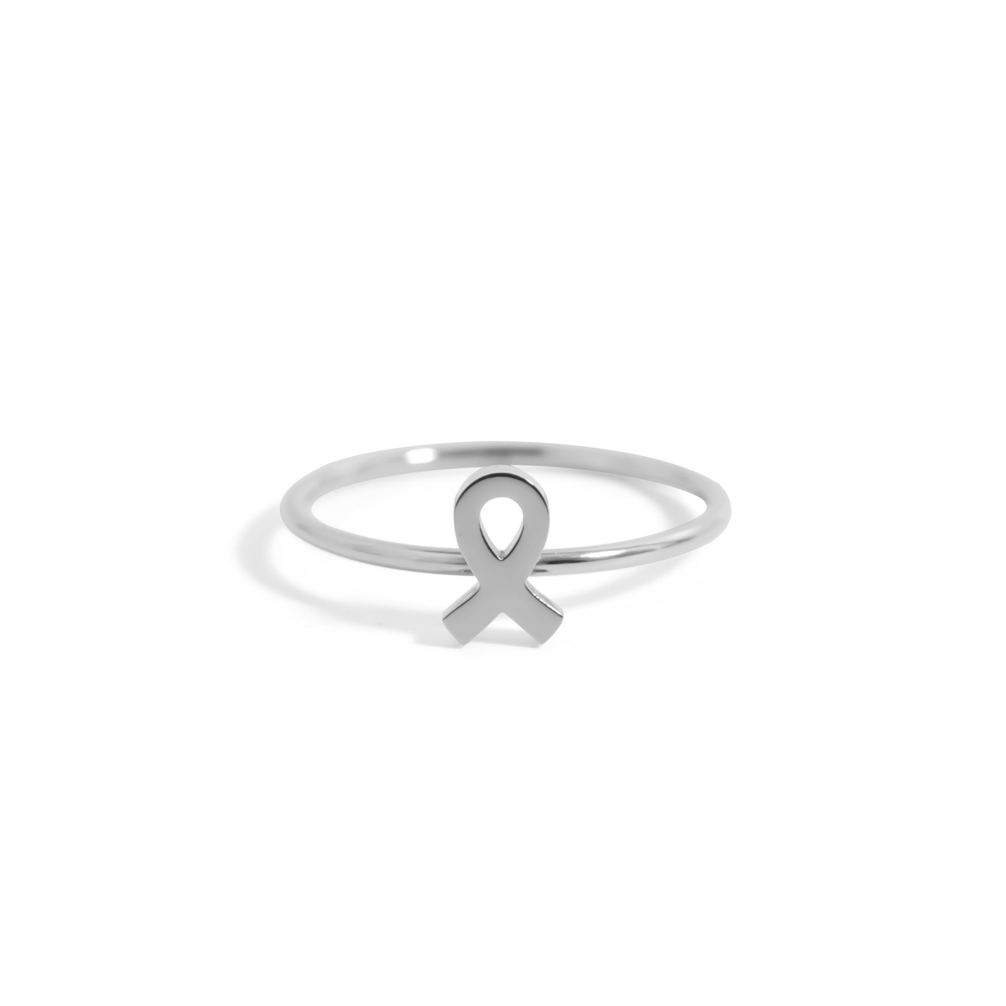 18K Gold PVD Cancer Ribbon Stacking Ring