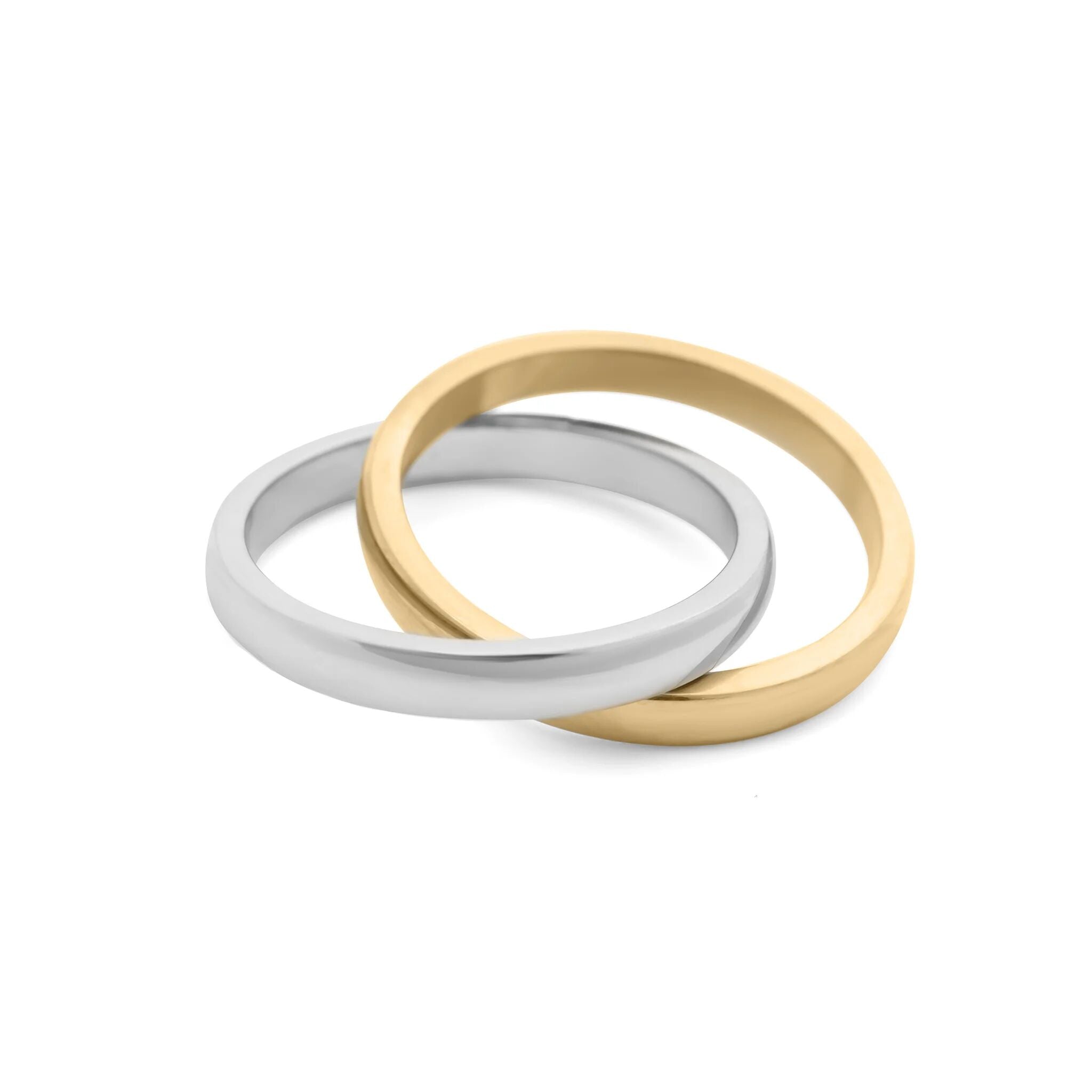18K Gold PVD Stainless Steel Mixed Metal Intertwined Ring
