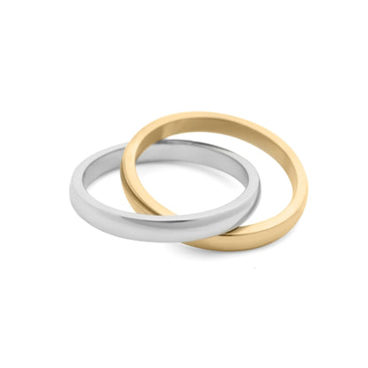 18K Gold PVD Stainless Steel Mixed Metal Intertwined Ring