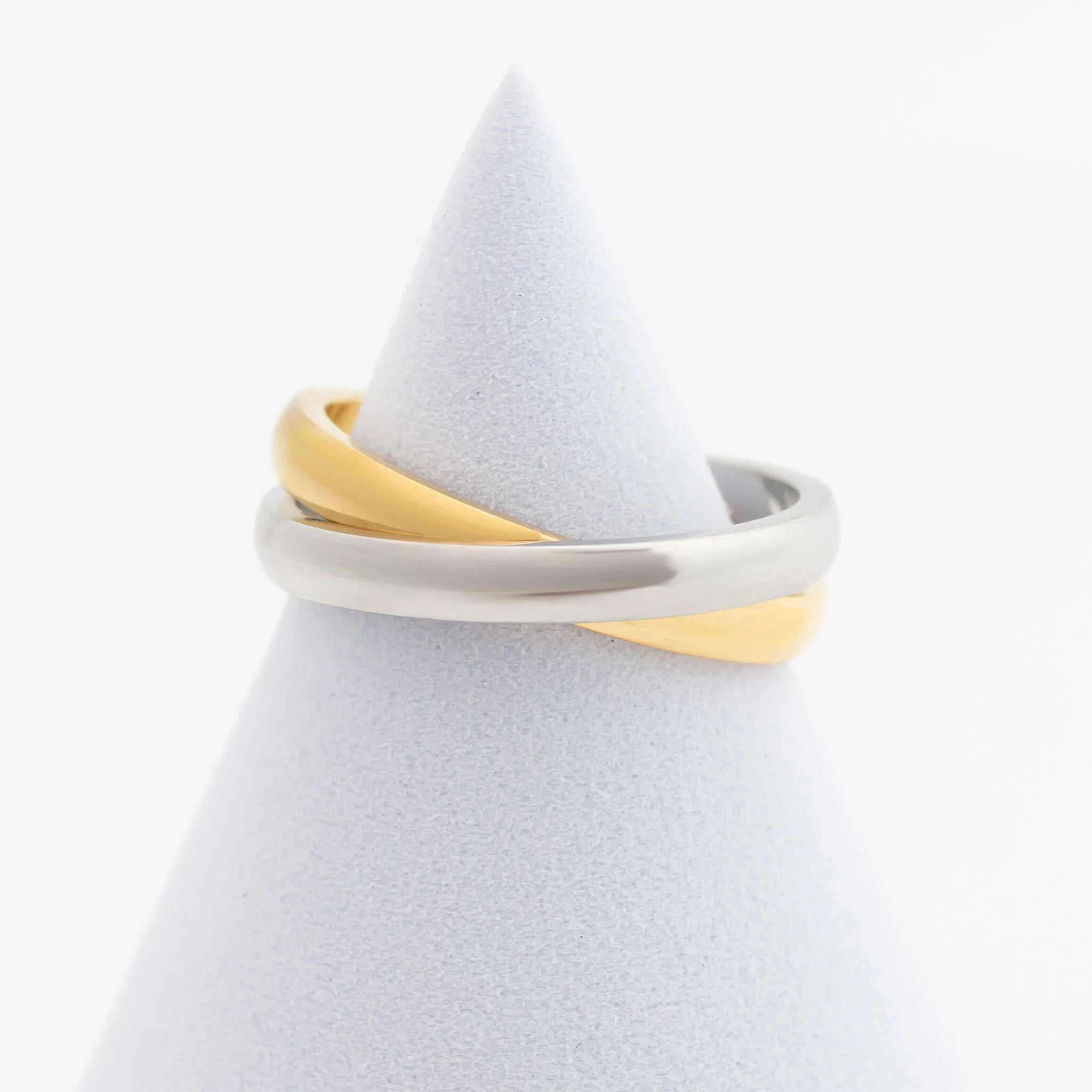 18K Gold PVD Stainless Steel Mixed Metal Intertwined Ring