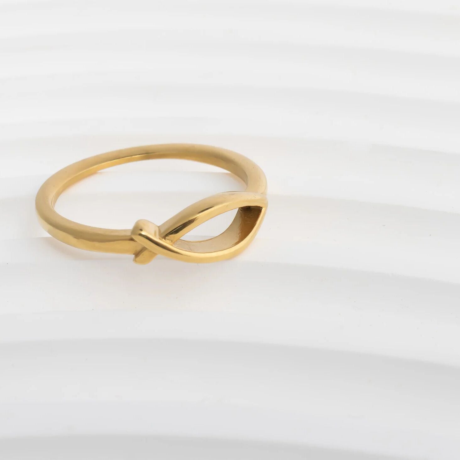 18K Gold PVD Stainless Steel Fish Stacking Ring