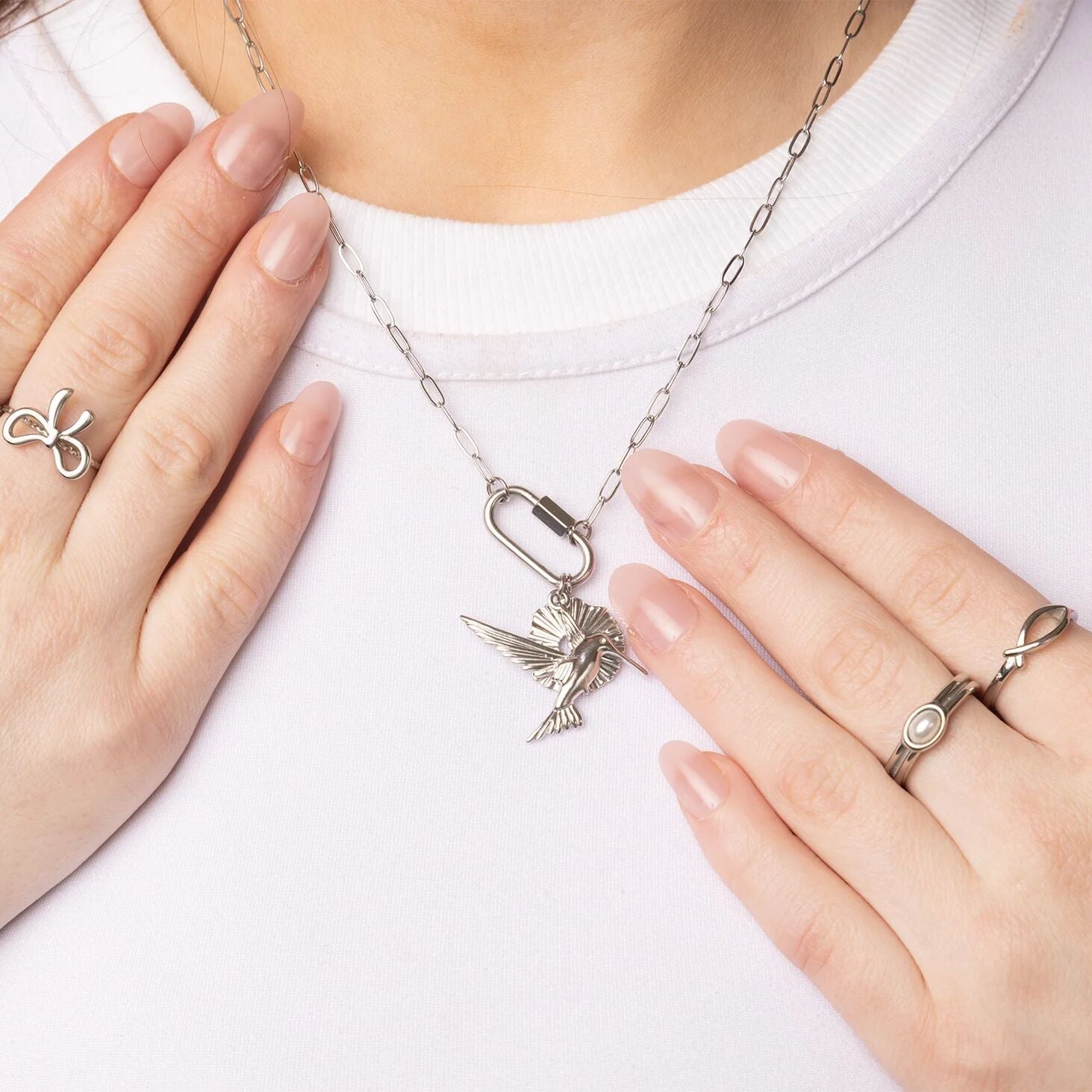 18K Gold PVD Stainless Steel Fish Stacking Ring