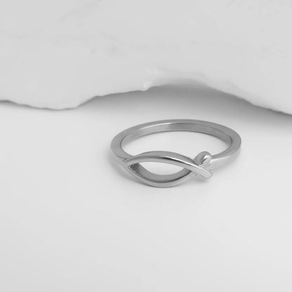 18K Gold PVD Stainless Steel Fish Stacking Ring