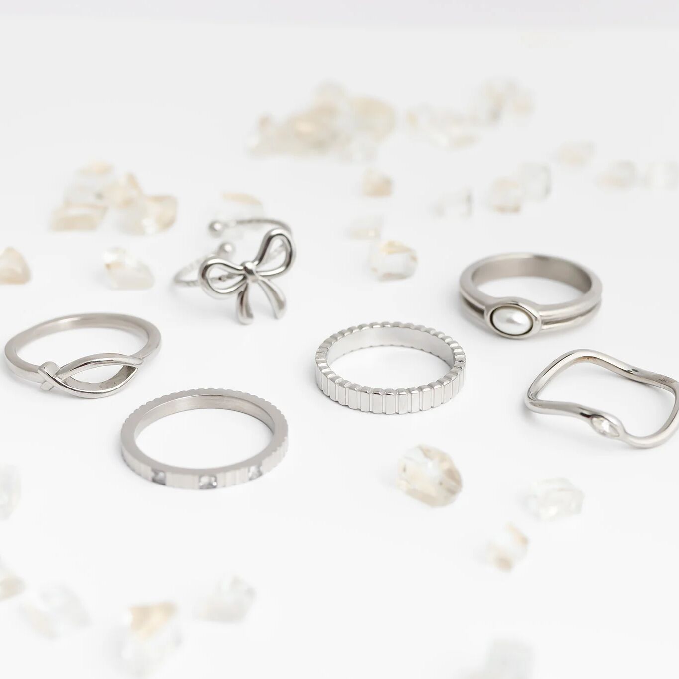 18K Gold PVD Stainless Steel Fish Stacking Ring