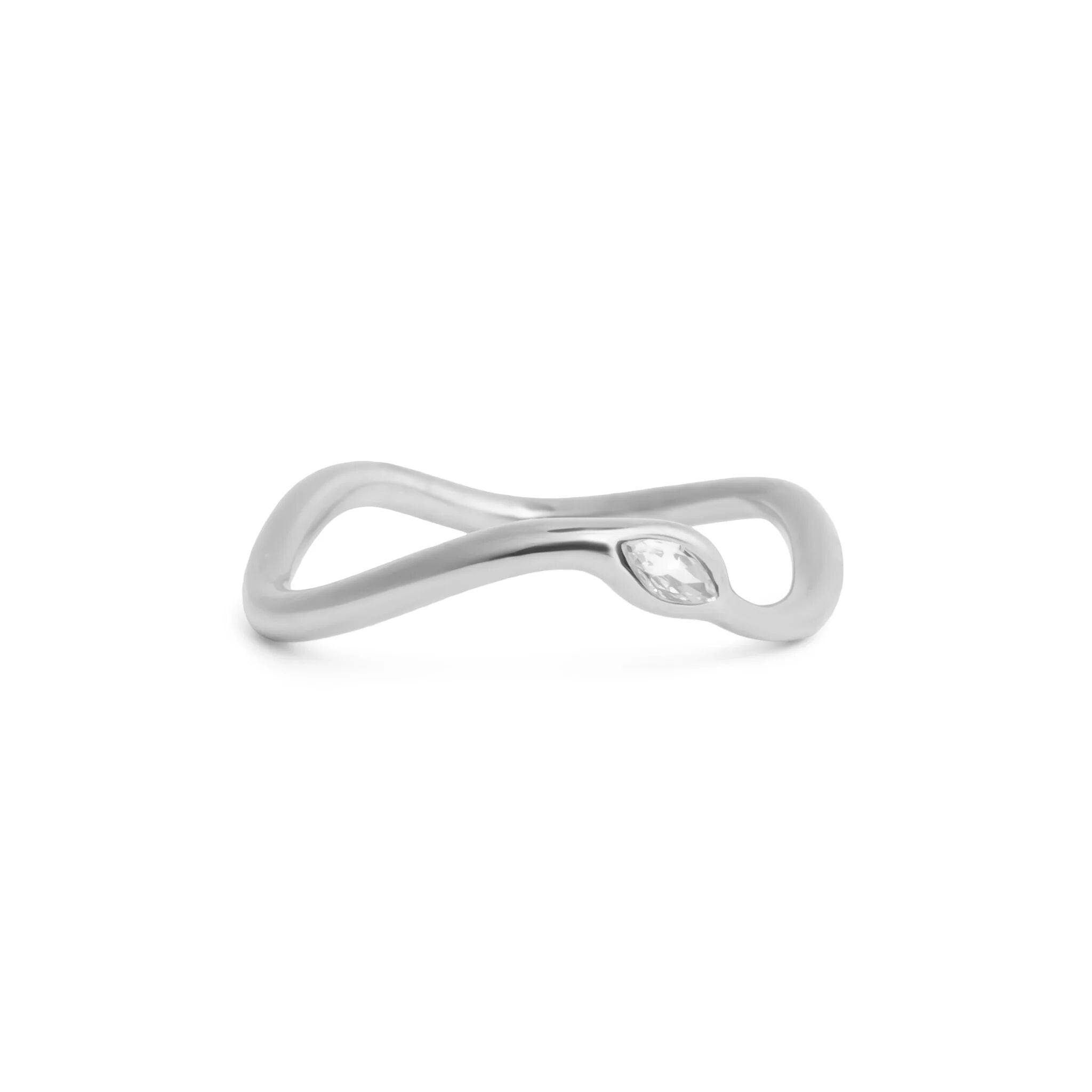 18K Gold PVD Stone Abstract Stacking Ring