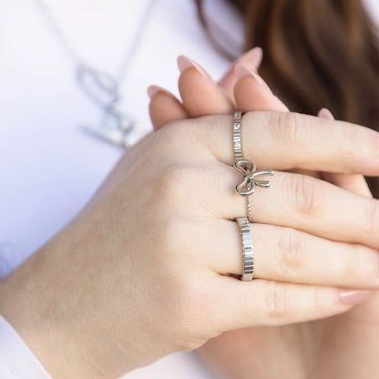 18K Gold PVD Stainless Steel Fluted Stacking Ring