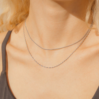 18K Gold PVD Stainless Steel Singapore Chain Necklace