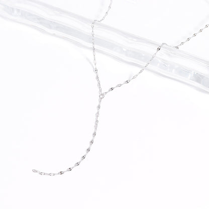 18K Gold PVD Stainless Steel Lariat Necklace Lip Chain