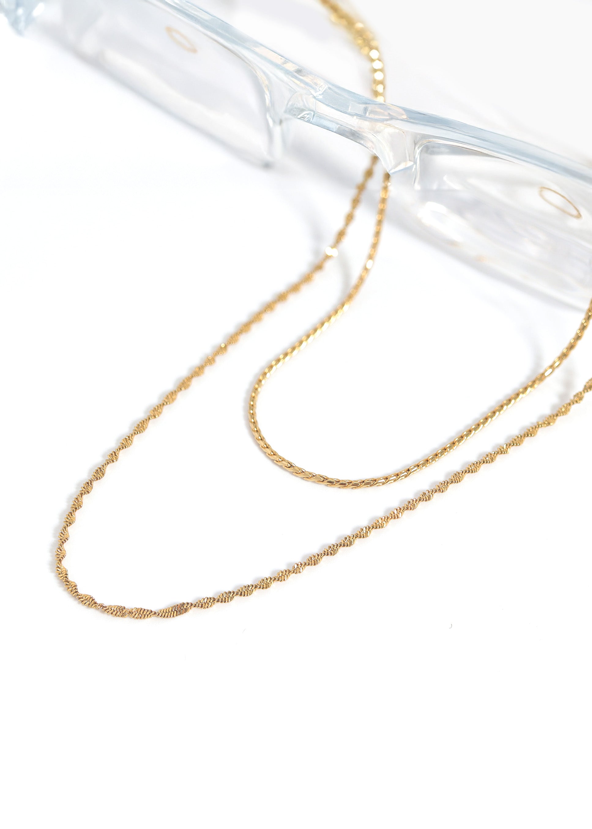 18K Gold PVD Stainless Steel Singapore Chain Necklace