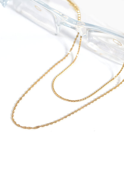 18K Gold PVD Stainless Steel Singapore Chain Necklace