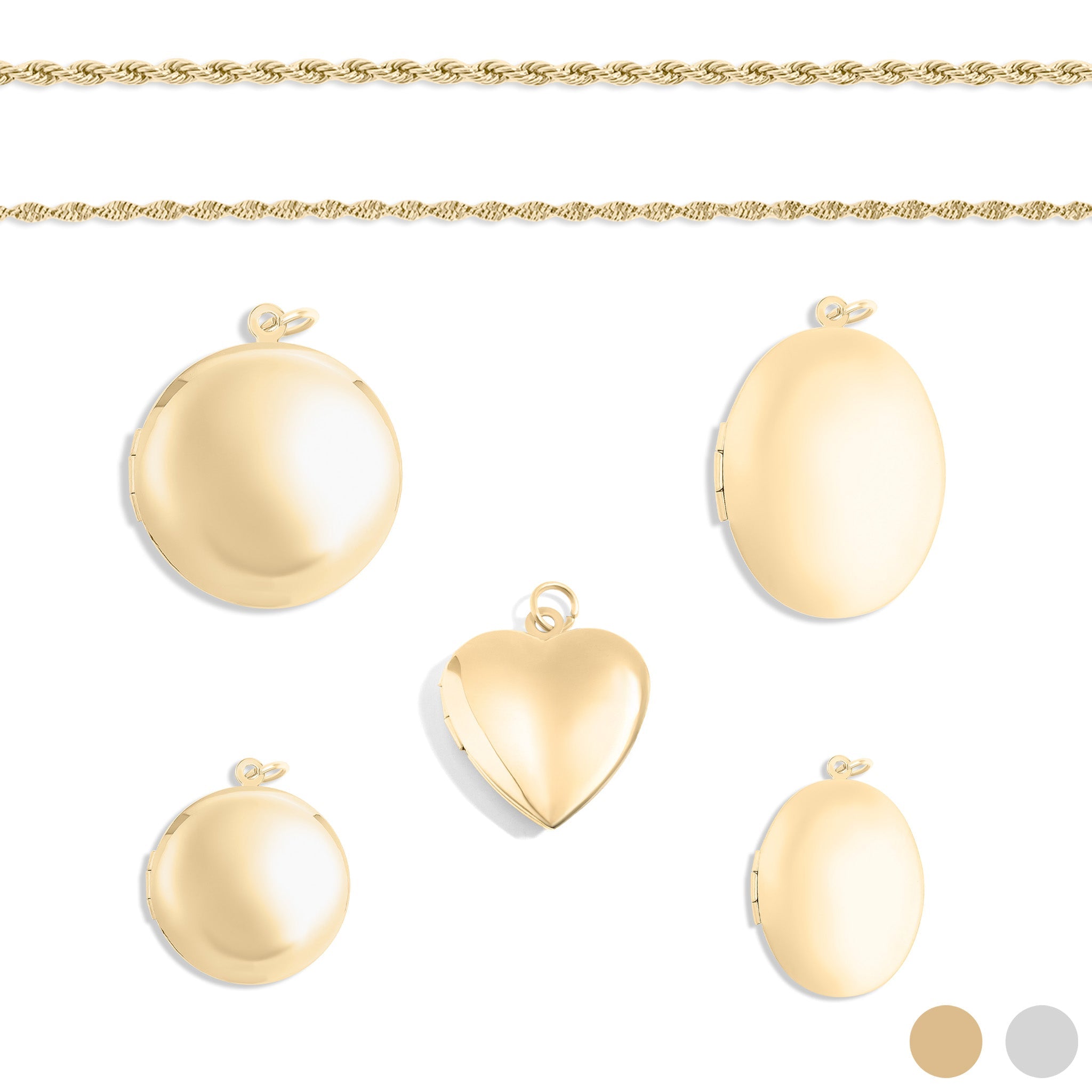 18K Gold PVD Stainless Steel Locket Set