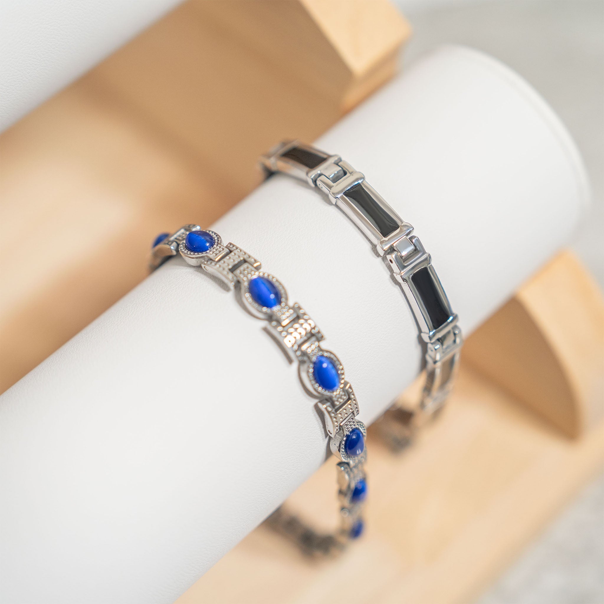 Stainless Steel Blue Stone Magnetic Bracelet