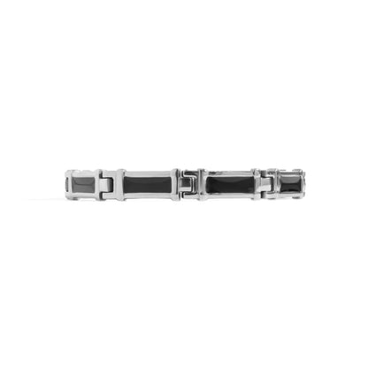 Stainless Steel Black Enamel Magnetic Bracelet