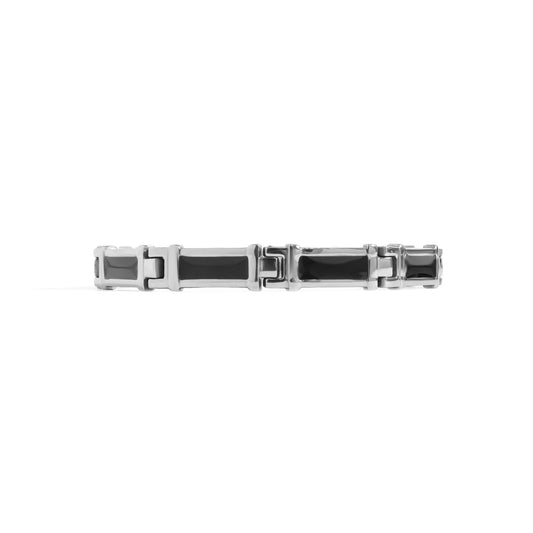 Stainless Steel Black Enamel Magnetic Bracelet