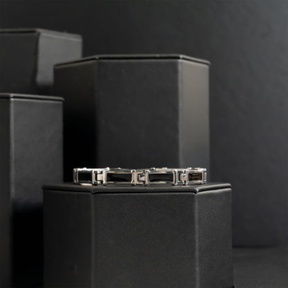 Stainless Steel Black Enamel Magnetic Bracelet