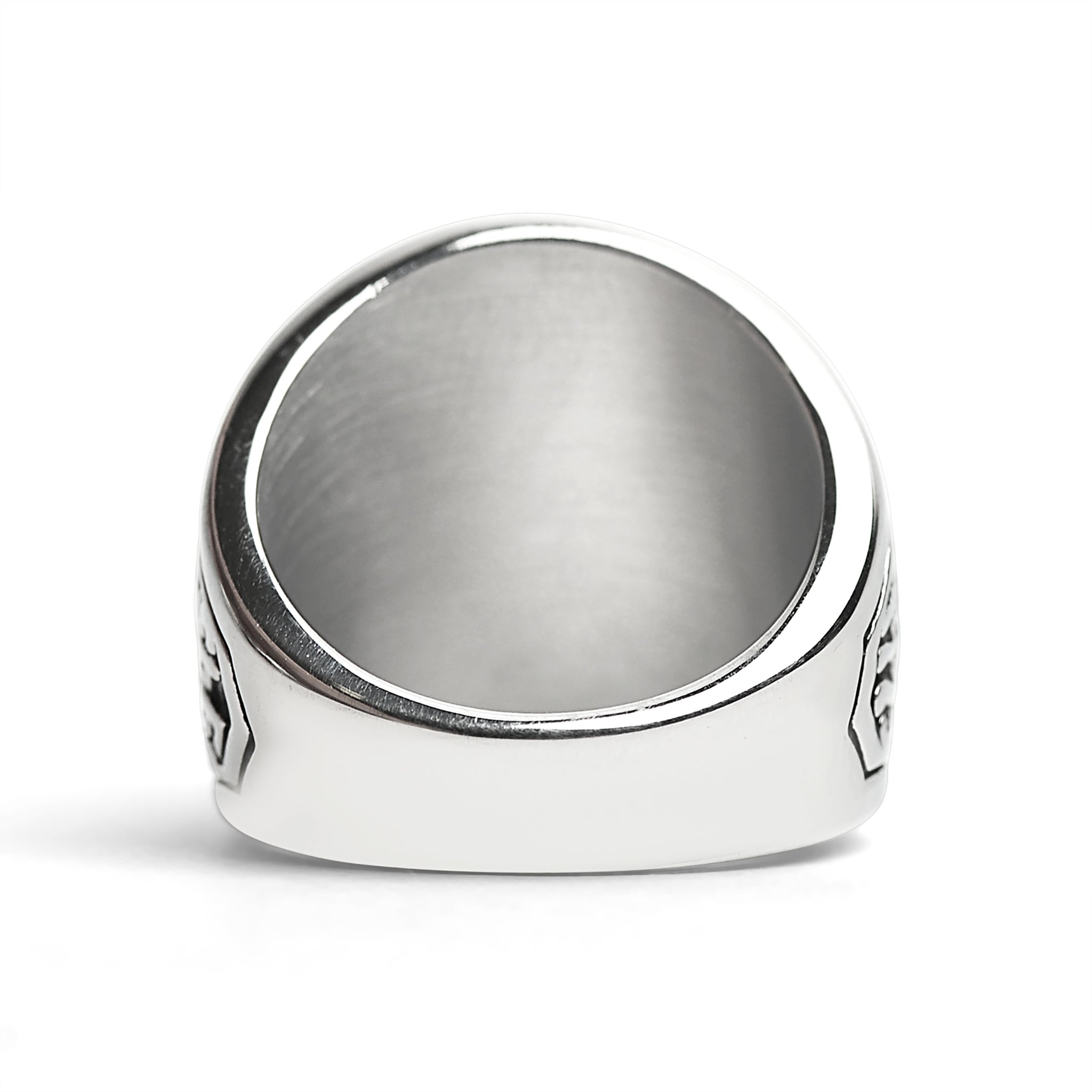 Stainless Steel United States Marine Corp Military Men's Ring with Red Stone