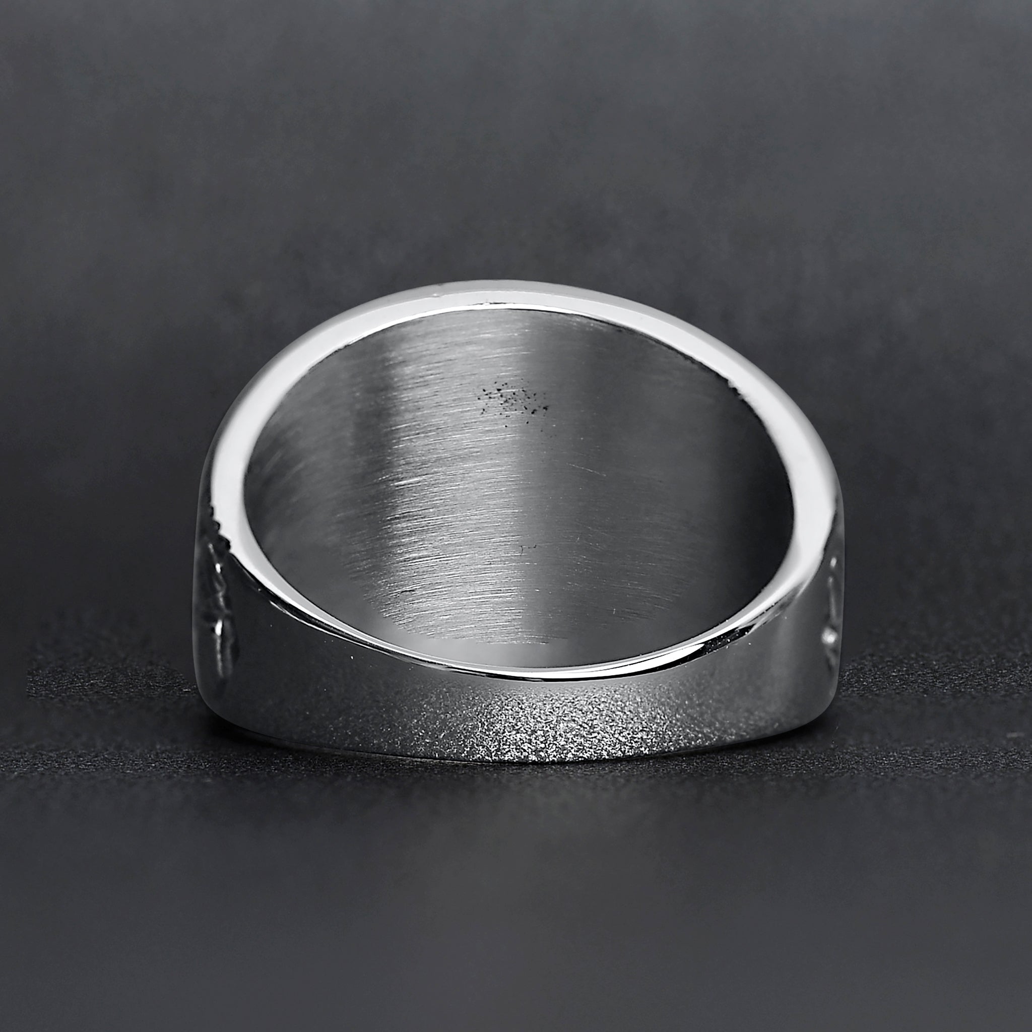 United States Army Stainless Steel With Black Center Stone Women's Ring