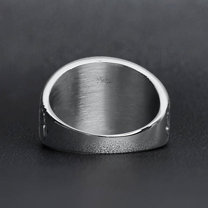 United States Army Stainless Steel With Black Center Stone Women's Ring