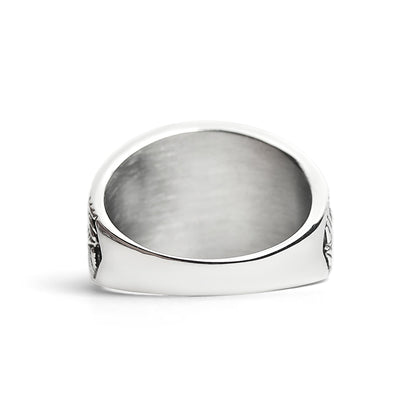 United States Army Stainless Steel With Black Center Stone Women's Ring