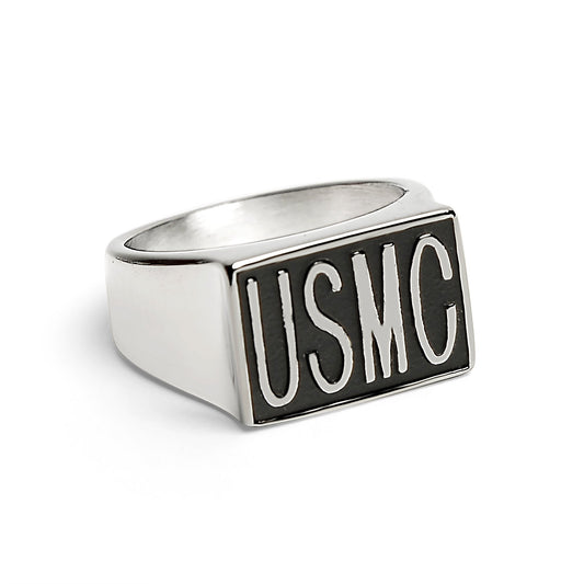 Stainless Steel "USMC" Signet Ring