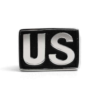 Stainless Steel United States "US" Insignia Signet Ring