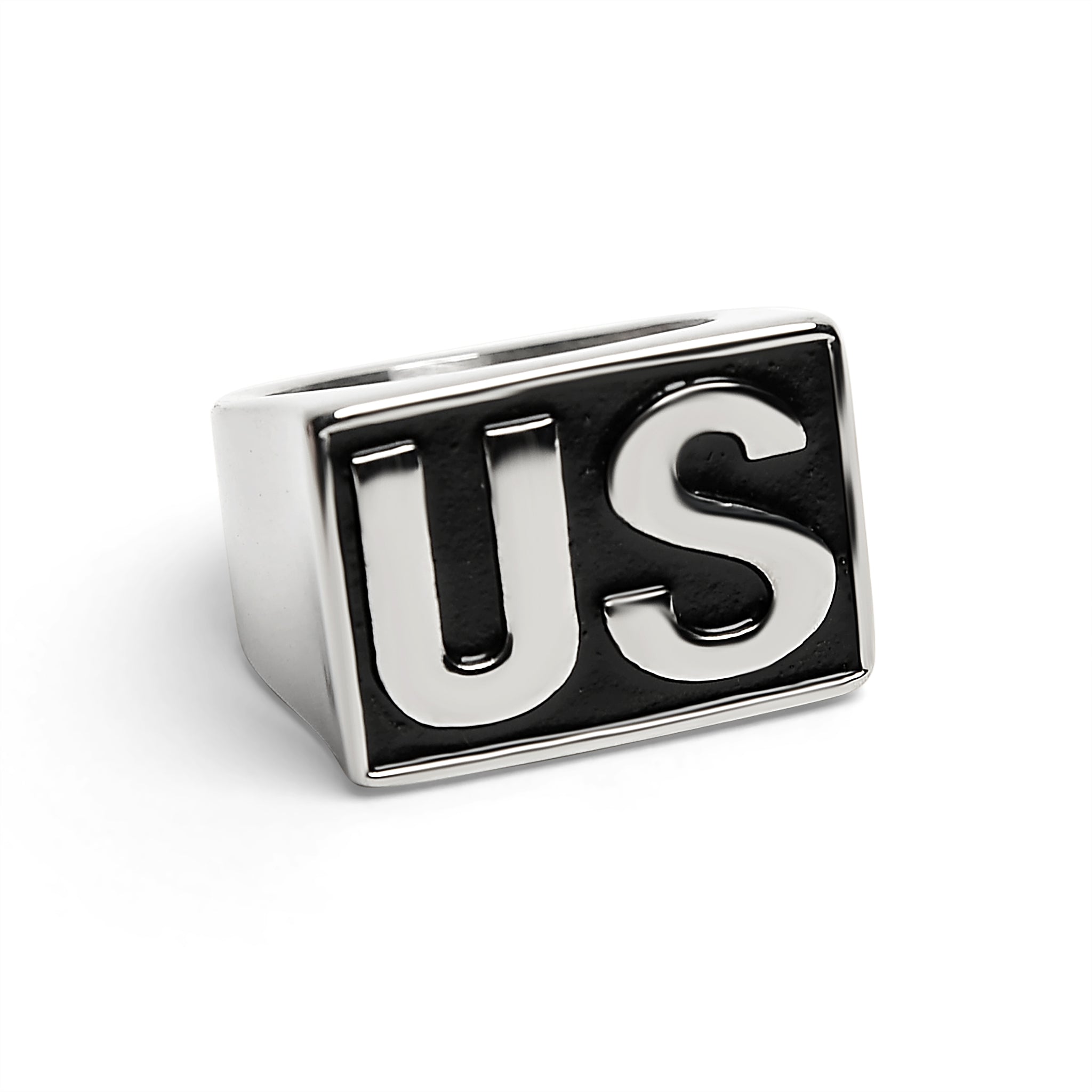 Stainless Steel United States "US" Insignia Signet Ring