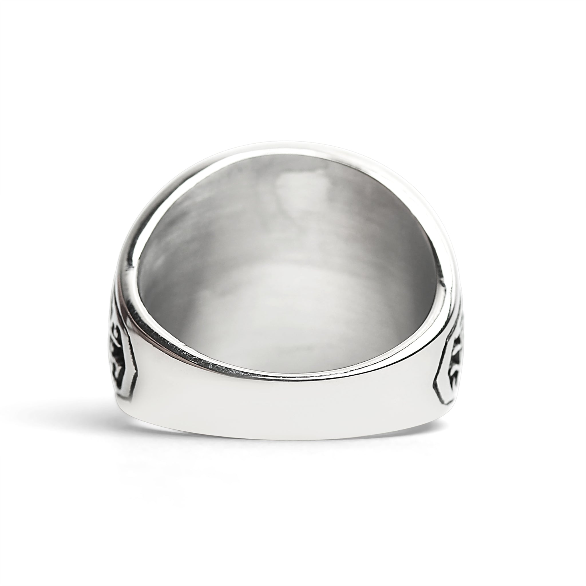Stainless Steel United States Marine Corp Military Women's Ring with Red Stone