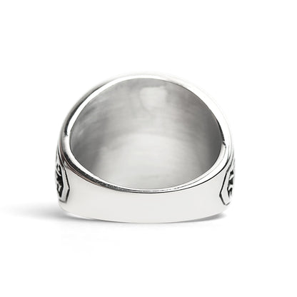 Stainless Steel United States Marine Corp Military Women's Ring with Red Stone