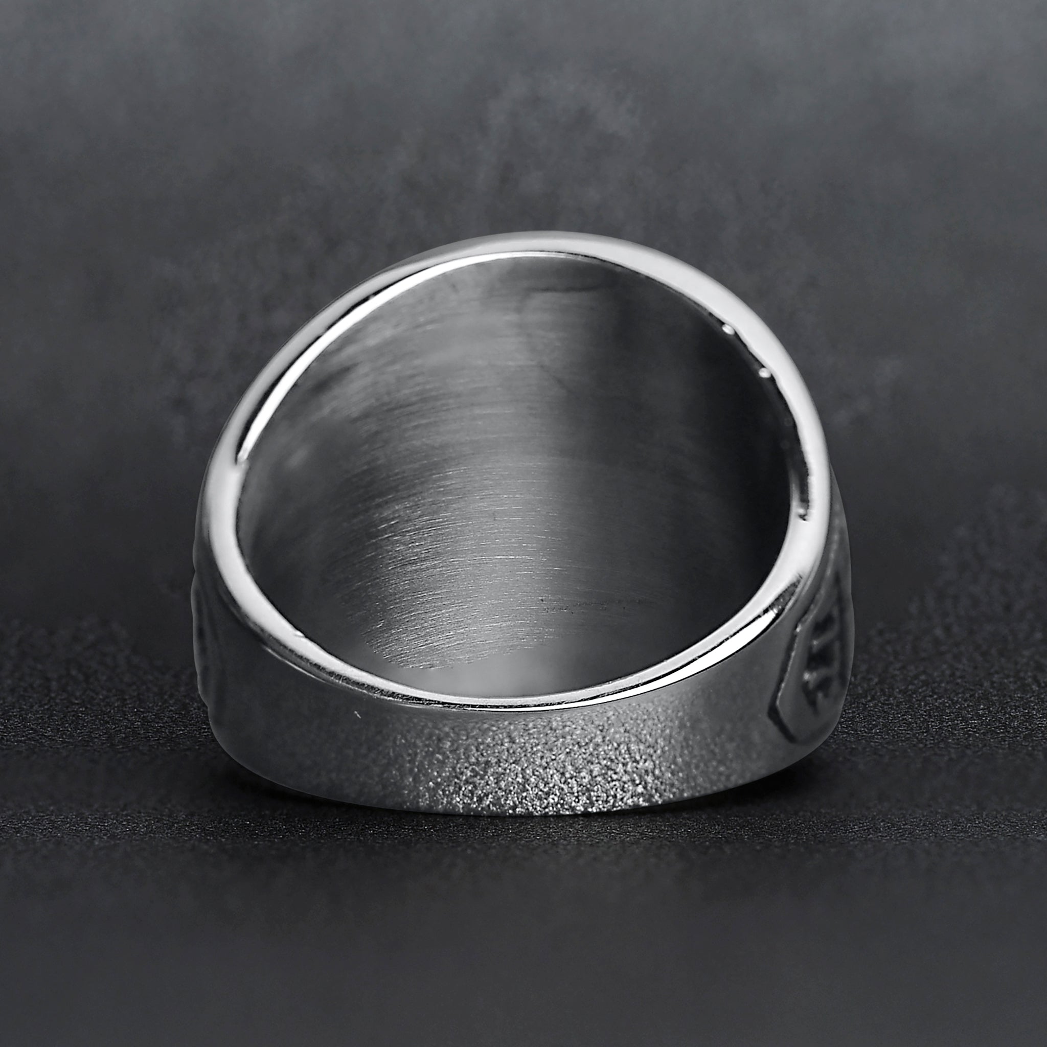 Stainless Steel United States Marine Corp Military Women's Ring with Red Stone